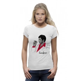 Женская футболка Premium с принтом Тони Монтана (Лицо со Шрамом) в Новосибирске,  |  | 