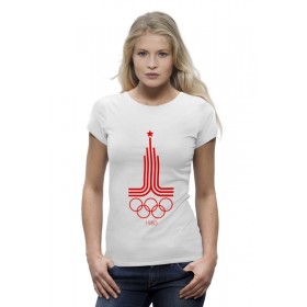 Женская футболка Premium с принтом Олимпиада 80 в Новосибирске,  |  | Тематика изображения на принте: 