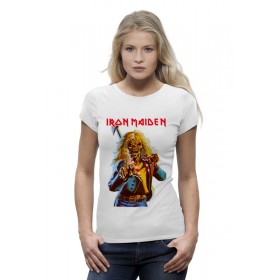Женская футболка Premium с принтом Iron Maiden Band в Новосибирске,  |  | 