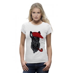 Женская футболка Premium с принтом Шотландский терьер (Скотч-терьер) в Новосибирске,  |  | 