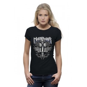 Женская футболка Premium с принтом Manowar Band в Новосибирске,  |  | 