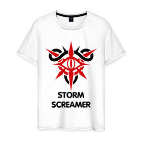 Мужская футболка хлопок с принтом Dark Elf Mage - Storm Screamer в Новосибирске, 100% хлопок | прямой крой, круглый вырез горловины, длина до линии бедер, слегка спущенное плечо. | Тематика изображения на принте: elf | lineage | storm screamer