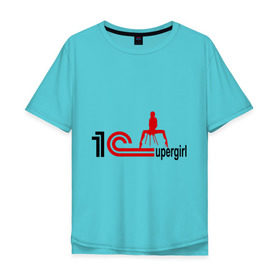 Мужская футболка хлопок Oversize с принтом 1C SuperGirl (2) в Новосибирске, 100% хлопок | свободный крой, круглый ворот, “спинка” длиннее передней части | 1с | бухгалтерия | бухгалтерский учет | девушка | программа | программное обеспечение | супер | фигура