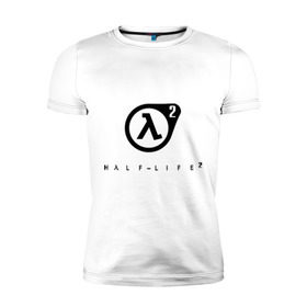 Мужская футболка премиум с принтом Half Life 2 в Новосибирске, 92% хлопок, 8% лайкра | приталенный силуэт, круглый вырез ворота, длина до линии бедра, короткий рукав | Тематика изображения на принте: half life 2 | shooter | научно фантастические | стрелялка | шутер