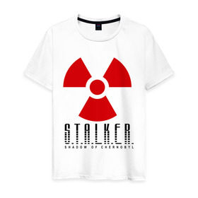 Мужская футболка хлопок с принтом Stalker в Новосибирске, 100% хлопок | прямой крой, круглый вырез горловины, длина до линии бедер, слегка спущенное плечо. | shooter | stalker | постапокалиптические | припять | радиация | сталкер | чернобыль | шутер