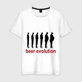 Мужская футболка хлопок с принтом Beer evolution в Новосибирске, 100% хлопок | прямой крой, круглый вырез горловины, длина до линии бедер, слегка спущенное плечо. | beer evolution