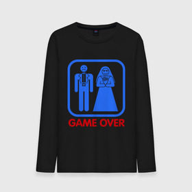 Мужской лонгслив хлопок с принтом Game over в Новосибирске, 100% хлопок |  | game over | жених | игра закончена | невеста