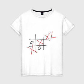 Женская футболка хлопок с принтом XXXL в Новосибирске, 100% хлопок | прямой крой, круглый вырез горловины, длина до линии бедер, слегка спущенное плечо | xxxl | крестики | крестики нолики | нолики