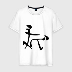 Мужская футболка хлопок с принтом Иероглиф раком в Новосибирске, 100% хлопок | прямой крой, круглый вырез горловины, длина до линии бедер, слегка спущенное плечо. | Тематика изображения на принте: доги стайл | иероглиф