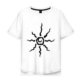 Мужская футболка хлопок Oversize с принтом Палящее солнце в Новосибирске, 100% хлопок | свободный крой, круглый ворот, “спинка” длиннее передней части | tribal | орнамент | солнце | трайбл | узор