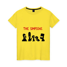 Женская футболка хлопок с принтом The simpsons в Новосибирске, 100% хлопок | прямой крой, круглый вырез горловины, длина до линии бедер, слегка спущенное плечо | 