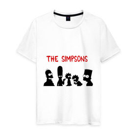 Мужская футболка хлопок с принтом The simpsons в Новосибирске, 100% хлопок | прямой крой, круглый вырез горловины, длина до линии бедер, слегка спущенное плечо. | 