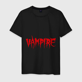 Мужская футболка хлопок с принтом Vampire в Новосибирске, 100% хлопок | прямой крой, круглый вырез горловины, длина до линии бедер, слегка спущенное плечо. | вампир | кровавый | кровь | нечисть | оборотень