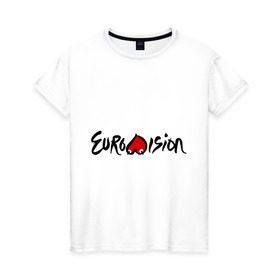 Женская футболка хлопок с принтом Eurovision в Новосибирске, 100% хлопок | прямой крой, круглый вырез горловины, длина до линии бедер, слегка спущенное плечо | eurovision | евровидение