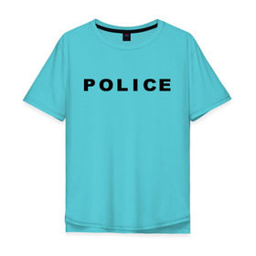 Мужская футболка хлопок Oversize с принтом POLICE в Новосибирске, 100% хлопок | свободный крой, круглый ворот, “спинка” длиннее передней части | police | правоохранительные органы