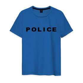 Мужская футболка хлопок с принтом POLICE в Новосибирске, 100% хлопок | прямой крой, круглый вырез горловины, длина до линии бедер, слегка спущенное плечо. | police | правоохранительные органы