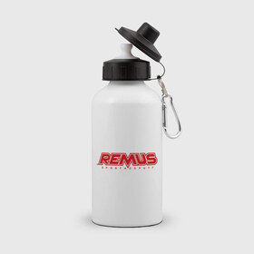 Бутылка спортивная с принтом Remus (2) в Новосибирске, металл | емкость — 500 мл, в комплекте две пластиковые крышки и карабин для крепления | auto | remus | авто | автомобильные | машины | ремус
