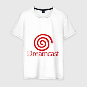 Мужская футболка хлопок с принтом Dreamcast в Новосибирске, 100% хлопок | прямой крой, круглый вырез горловины, длина до линии бедер, слегка спущенное плечо. | dreamcast | sega | видеоигры | приставки | сега