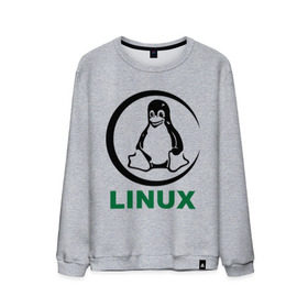 Мужской свитшот хлопок с принтом Linux в Новосибирске, 100% хлопок |  | пингвин