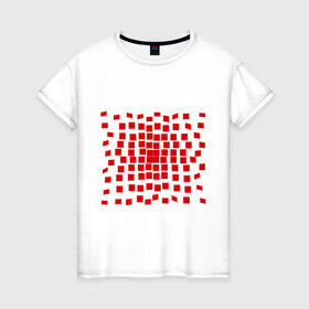 Женская футболка хлопок с принтом Квадрат квадратов в Новосибирске, 100% хлопок | прямой крой, круглый вырез горловины, длина до линии бедер, слегка спущенное плечо | tribal | квадрат | квадраты | орнамент | трайбл | узор
