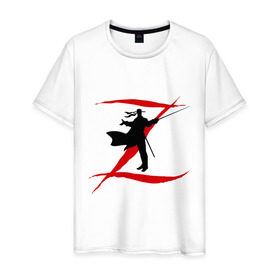 Мужская футболка хлопок с принтом Zorro в Новосибирске, 100% хлопок | прямой крой, круглый вырез горловины, длина до линии бедер, слегка спущенное плечо. | Тематика изображения на принте: zorro | зорро