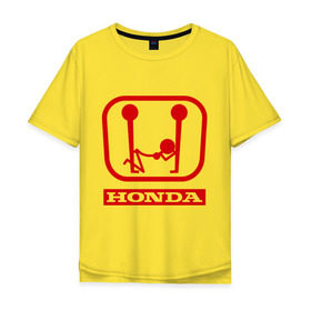 Мужская футболка хлопок Oversize с принтом Honda (эро) в Новосибирске, 100% хлопок | свободный крой, круглый ворот, “спинка” длиннее передней части | honda | авто | автомобиль | логотип | марка | машина | хонда