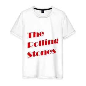 Мужская футболка хлопок с принтом The Rolling Stones в Новосибирске, 100% хлопок | прямой крой, круглый вырез горловины, длина до линии бедер, слегка спущенное плечо. | rolling stones