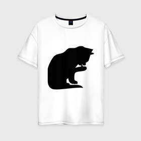 Женская футболка хлопок Oversize с принтом Котёнок умывается в Новосибирске, 100% хлопок | свободный крой, круглый ворот, спущенный рукав, длина до линии бедер
 | забавные кошки | котёнок | котёнок умывается | котята | кошки | прикольные кошки