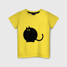 Детская футболка хлопок с принтом Котег в Новосибирске, 100% хлопок | круглый вырез горловины, полуприлегающий силуэт, длина до линии бедер | Тематика изображения на принте: животные | кот | кошки | черный кот
