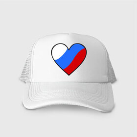 Кепка тракер с сеткой с принтом Российское сердце в Новосибирске, трикотажное полотно; задняя часть — сетка | длинный козырек, универсальный размер, пластиковая застежка | политические | российское | российское сердце | россия | рф