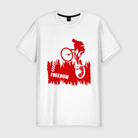 Мужская футболка премиум с принтом Велосипед в Новосибирске, 92% хлопок, 8% лайкра | приталенный силуэт, круглый вырез ворота, длина до линии бедра, короткий рукав | streeet | xtream | велик | вело | велосипед | стрит | экстрим