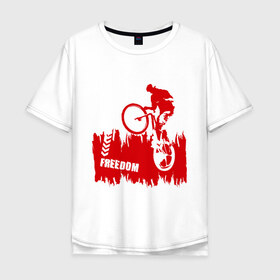 Мужская футболка хлопок Oversize с принтом Велосипед в Новосибирске, 100% хлопок | свободный крой, круглый ворот, “спинка” длиннее передней части | streeet | xtream | велик | вело | велосипед | стрит | экстрим