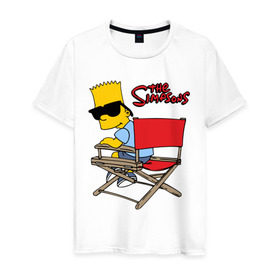 Мужская футболка хлопок с принтом Bart в Новосибирске, 100% хлопок | прямой крой, круглый вырез горловины, длина до линии бедер, слегка спущенное плечо. | simpsons | барт | барт симпсон | симпсоны | симсоны