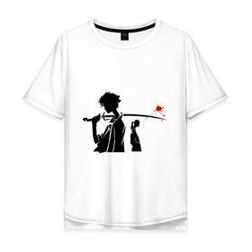 Мужская футболка хлопок Oversize с принтом Samurai Champloo в Новосибирске, 100% хлопок | свободный крой, круглый ворот, “спинка” длиннее передней части | anime | champloo | samurai | аниме | манга