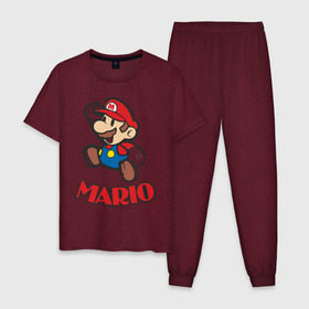 Мужская пижама хлопок с принтом Super Mario (3) в Новосибирске, 100% хлопок | брюки и футболка прямого кроя, без карманов, на брюках мягкая резинка на поясе и по низу штанин
 | nintendo | марио | нинтендо