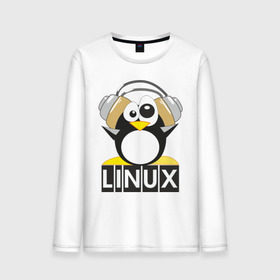 Мужской лонгслив хлопок с принтом Linux (6) в Новосибирске, 100% хлопок |  | пингвин