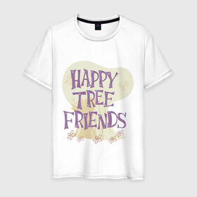 Мужская футболка хлопок с принтом Happy tree friend в Новосибирске, 100% хлопок | прямой крой, круглый вырез горловины, длина до линии бедер, слегка спущенное плечо. | happy tree friends