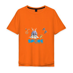 Мужская футболка хлопок Oversize с принтом Spore (3) в Новосибирске, 100% хлопок | свободный крой, круглый ворот, “спинка” длиннее передней части | Тематика изображения на принте: игры | лаборатория существ | спор