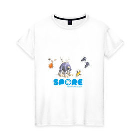 Женская футболка хлопок с принтом Spore (3) в Новосибирске, 100% хлопок | прямой крой, круглый вырез горловины, длина до линии бедер, слегка спущенное плечо | игры | лаборатория существ | спор