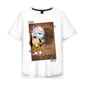 Мужская футболка хлопок Oversize с принтом Droopy в Новосибирске, 100% хлопок | свободный крой, круглый ворот, “спинка” длиннее передней части | Тематика изображения на принте: droopy | друпи