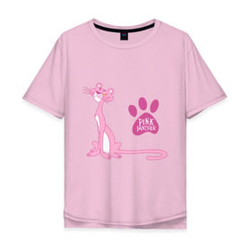 Мужская футболка хлопок Oversize с принтом Розовая Пантера в Новосибирске, 100% хлопок | свободный крой, круглый ворот, “спинка” длиннее передней части | pink panther | розовая пантера