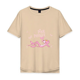 Мужская футболка хлопок Oversize с принтом Pink panther в Новосибирске, 100% хлопок | свободный крой, круглый ворот, “спинка” длиннее передней части | pink panther | розовая пантера