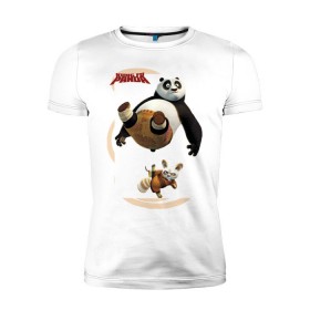 Мужская футболка премиум с принтом Kung Fu Panda 2 в Новосибирске, 92% хлопок, 8% лайкра | приталенный силуэт, круглый вырез ворота, длина до линии бедра, короткий рукав | панда