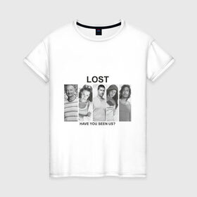 Женская футболка хлопок с принтом lost (5) в Новосибирске, 100% хлопок | прямой крой, круглый вырез горловины, длина до линии бедер, слегка спущенное плечо | lost | лост | остаться в живых