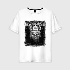 Женская футболка хлопок Oversize с принтом Dethklok (1) в Новосибирске, 100% хлопок | свободный крой, круглый ворот, спущенный рукав, длина до линии бедер
 | heavy metal | metal | rock | trash metal | квартет | метал | рок | рок группа | рок группы | трэш метал | хеви метал
