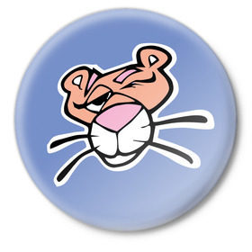 Значок с принтом Pink panther в Новосибирске,  металл | круглая форма, металлическая застежка в виде булавки | Тематика изображения на принте: pink panther | розовая пантера