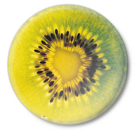 Значок с принтом Киви в Новосибирске,  металл | круглая форма, металлическая застежка в виде булавки | kiwi | киви | фрукт | фрукты