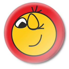 Значок с принтом Смайлик (3) в Новосибирске,  металл | круглая форма, металлическая застежка в виде булавки | smile | смайл | смайлик | улыбка