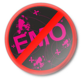 Значок с принтом Эмо (3) в Новосибирске,  металл | круглая форма, металлическая застежка в виде булавки | emo | запрет на эмо | знак | субкультуры | эмо