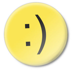 Значок с принтом Смайл в Новосибирске,  металл | круглая форма, металлическая застежка в виде булавки | Тематика изображения на принте: smile | смайл | смайлик | улыбка